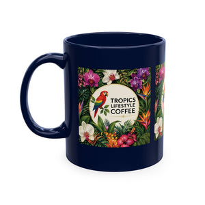 Tropical Coffee Mug, 11 oz — Ceramic Tropics Lifestyle Coffee Colorful Logo