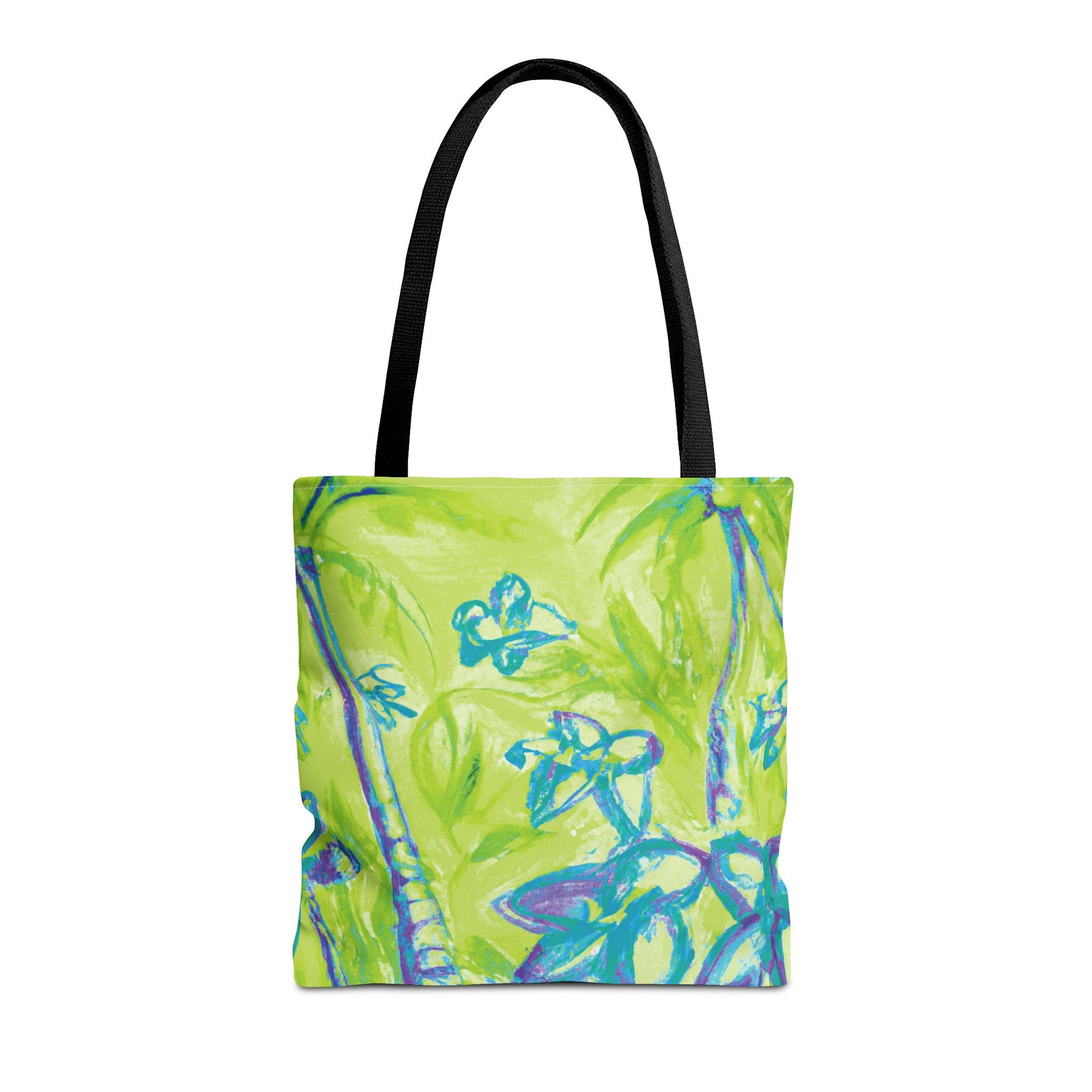 Lime Tropical Doodles Tote Bag - 3 Sizes