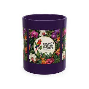 Tropical Coffee Mug, 11 oz — Ceramic Tropics Lifestyle Coffee Colorful Logo