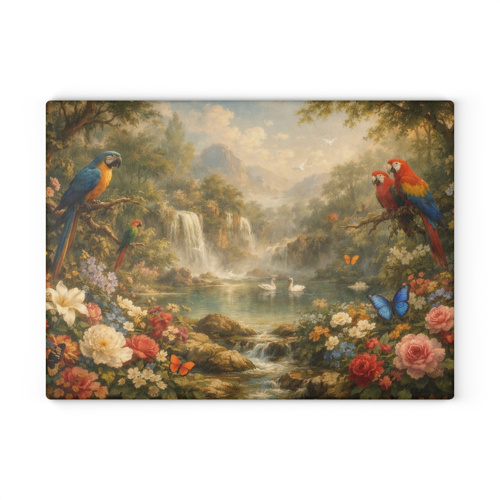Glass Coffee Station Tray, 2 Sizes – Vintage Garden Waterfall