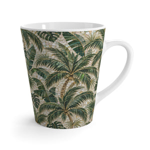 Tropical Palm Latte Mug — Palms Mosaic Coffee Cup