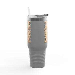 Insulated Travel Mug, 40oz / Beach Wicker - Perfect for Outdoor Adventures