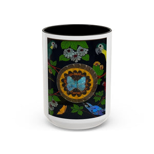 Colorful Mugs (11oz, 15oz), Butterflies & Parrots #1