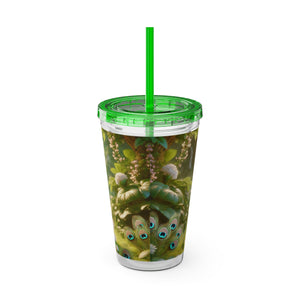 Tropical Tumbler with Straw | 16 oz: Baby White Peacock