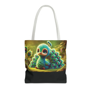 Baby Peacock/Black Trio Tote Bag - 3 Sizes