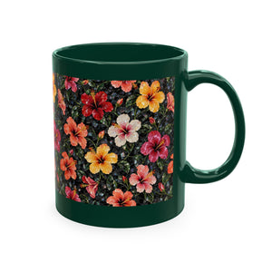 Hibiscus Garden Ceramic Mug — Vibrant Floral Coffee Cup