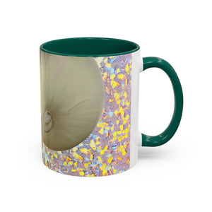 Colorful Mugs (11oz, 15oz), Disco White Nautilus Macro