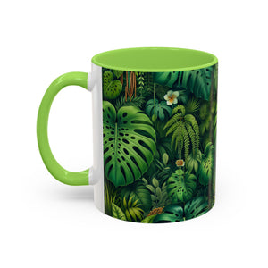 Accent Color Coffee Mug, Many Colors - 11oz & 15oz / Rainforest Greenery
