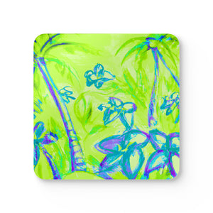 Coaster Set/4 - Tropical Doodles, Lime