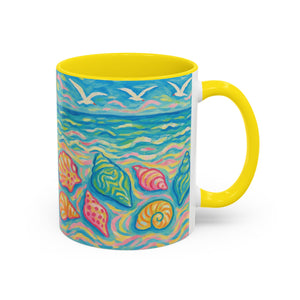 Accent Coffee Mug (11, 15oz), 8 Colors - Glow Seashells
