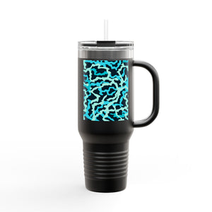 Insulated Travel Mug, 40oz / Coral Reef Threads, Turquoise - Perfect for Outdoor Adventures