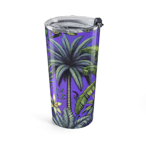 20oz Tumbler — Purple Palm Leaf Travel Cup