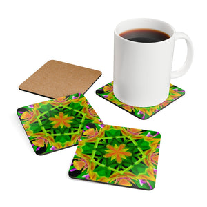 Coaster Set/4 -  Orchid Kaleidoscope
