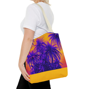 Tiny Palm Island Pop/Yellow Tote Bag - 3 Sizes
