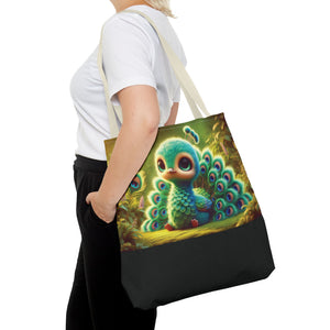 Baby Peacock/Black Trio Tote Bag - 3 Sizes