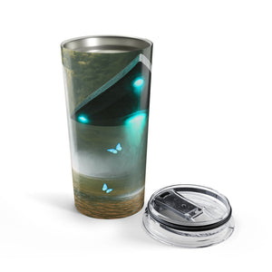 20oz Tumbler — UFO, Blue Butterflies & Rainbow Travel Cup
