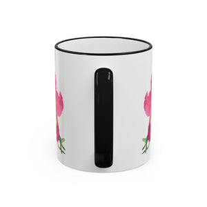 Accent Rim & Handle Mug – Pink Orchids
