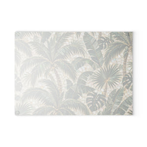Tropical Glass Coffee Station Tray– Vintage Green Palms Mosaic