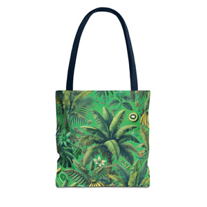Tropical Palms & Bananas Tote Bag, Green - 3 Sizes