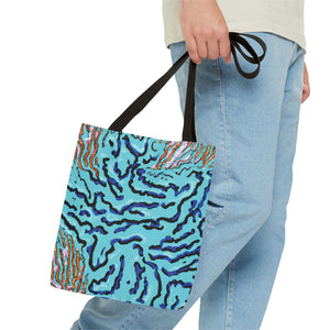 Wild Coral Reef Tote Bag, Turquoise ~ 3 Sizes