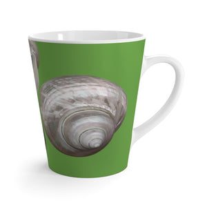 Latte White Mug - Perfect for Coffee Enthusiasts / Lustrous Seashell Trio, Green