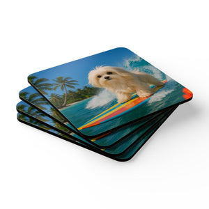 Coaster Set/4 - Surfer Puppy Ariel