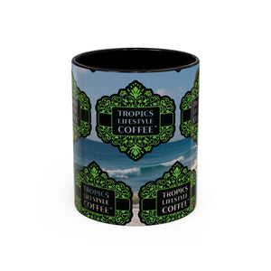 Accent Coffee Mug (11, 15oz), 8 Colors - Tropics Lifestyle Coffee, Meet You There