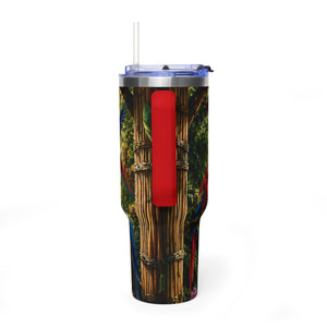 40oz Tropical Parrot Vacuum Tumbler – Insulated Travel Mug