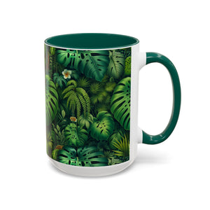 Accent Color Coffee Mug, Many Colors - 11oz & 15oz / Rainforest Greenery