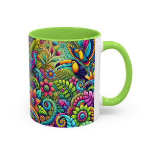 Accent Color Coffee Mug, Many Colors - 11oz & 15oz / Rainforest Music