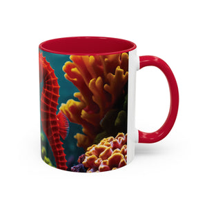 Black Coffee Mug ~ Seahorses in Love