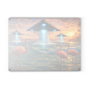 Glass Coffee Station Tray, 2 Sizes – UFOs & Flamingos