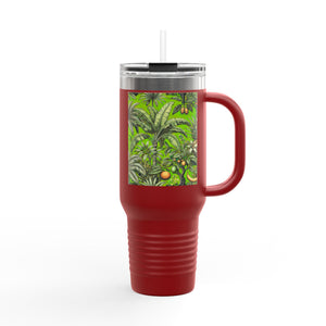 Insulated Travel Mug, 40oz / Tropical Fruit, Green - Perfect for Outdoor Adventures