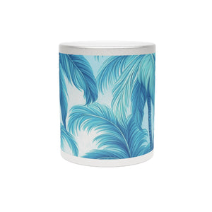 Tropical Metallic Mug, Gold or Silver: Azure Palms