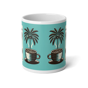 Jumbo Mug, 20oz, Coffee and Palms | Tropical Coffee Cup