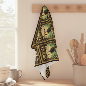 Tropical Microfiber Coffee/Tea Towel – Vintage Logo Botanical Toucan