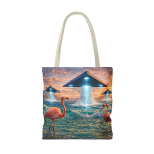 UFO and Flamingos Tote Bag - 3 Sizes