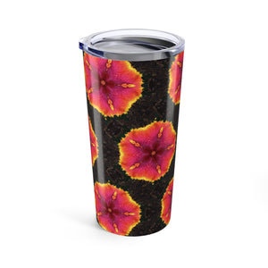 20oz Tropical Glossy Tumbler / Hibiscus Kaleidoscope #1
