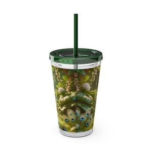 Tropical Tumbler with Straw | 16 oz: Baby White Peacock