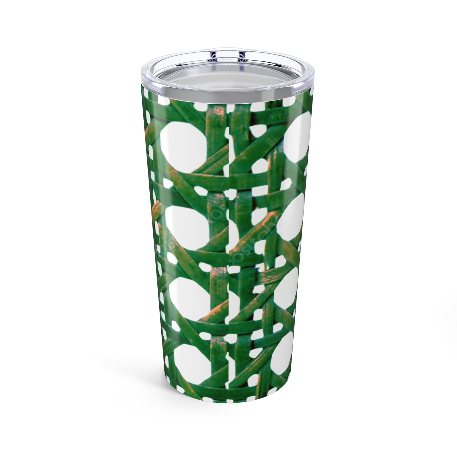20oz Tropical Glossy Tumbler, Stainless Steel / Wicker Green