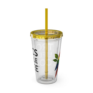 Tropical Tumbler with Straw | 16oz: Tropics Lifestyle Coffee Parrot Logo