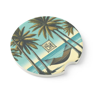 Soapstone Car Coaster - Hammock on the Beach