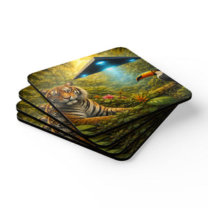 Coaster Set/4 -  UFO & Tiger