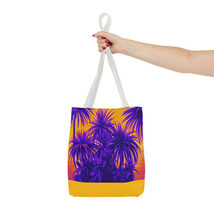 Tiny Palm Island Pop/Yellow Tote Bag - 3 Sizes