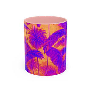 Accent Coffee Mug (11, 15oz), Palm Serenity, Pop / Various Colors