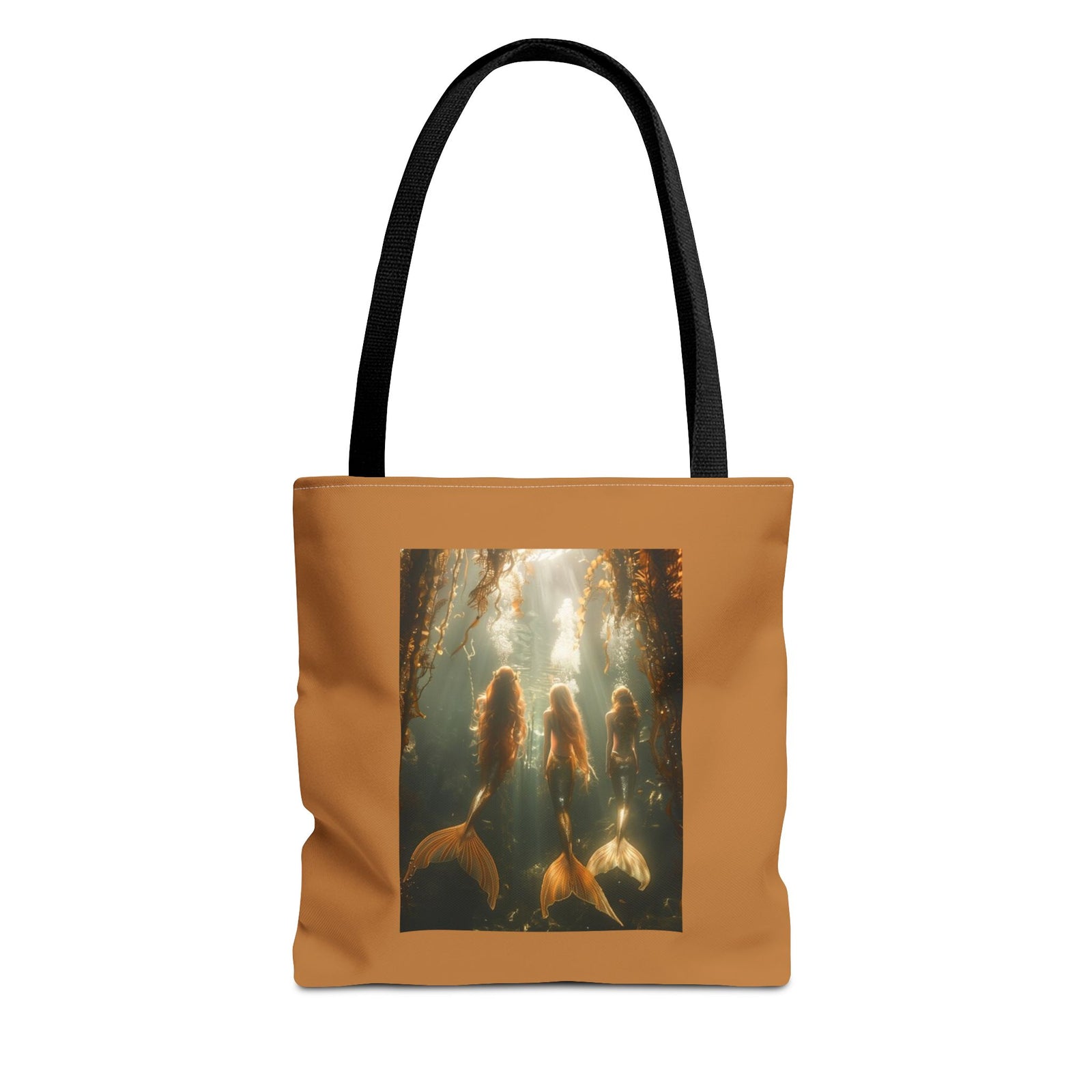 Three Mermaid Sisters, Lt. Brown Tote Bag - 3 Sizes