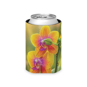 Orchid Bloom Can Cooler — Floral Insulated Beer Koozie