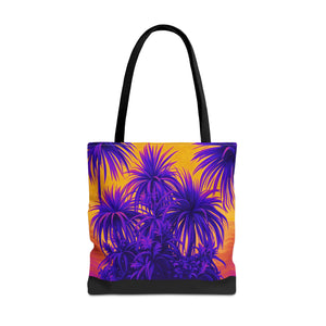 Tiny Palm Island Pop/Black Tote Bag - 3 Sizes