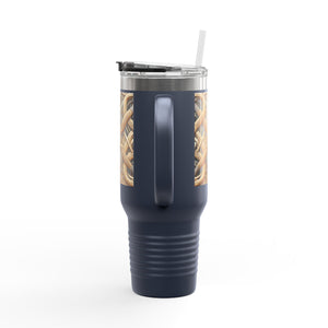 Insulated Travel Mug, 40oz / Beach Wicker - Perfect for Outdoor Adventures