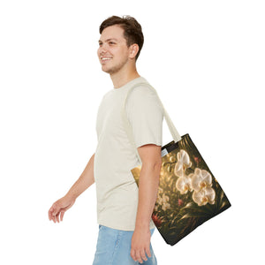 Orchid Garden Tote Bag — Sunlit White Orchid Floral All-Over Print